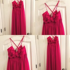 NWOT. Midi dress with ruffle detail